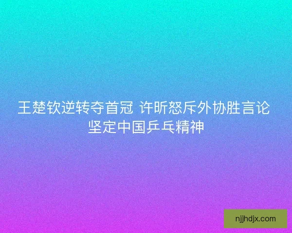 王楚钦逆转夺首冠 许昕怒斥外协胜言论 坚定中国乒乓精神